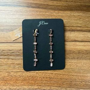 J.Crew NWT Light Pink Crystal Dangle Drop Earrings
